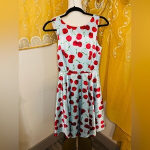 Cherry Print Sleeveless Dress